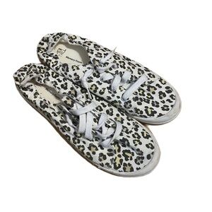 Time and Tru Memory Foam Animal Print Shoes Sneakers Sz 10 White Black Tan